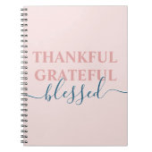 Elegant rot Rosa dankbar dankbar, gesegnet Notizblock (Vorderseite)