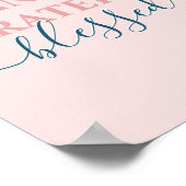 Elegant rot Rosa dankbar dankbar, gesegnet Poster (Ecke)