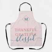 Elegant rot Rosa dankbar dankbar, gesegnet Schürze (Vorderseite)