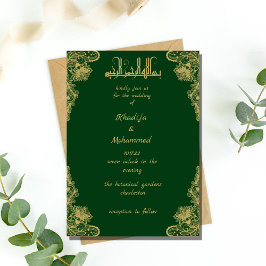ELEGANT rot und gold ISLAMIC WEDI Invitati Einladung