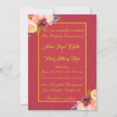 Elegant Rot und Gott Einladung (Vorderseite)