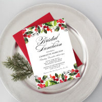 Elegant Rot und Grün Holiday Bridal Luncheon