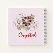 Elegant Rot und Grün Notizblock (Rückseite)