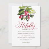 Elegant Rot und Grün Weihnachtsfeiertag Soiree Einladung (Vorderseite)