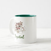 Elegant Rot und Grün Zweifarbige Tasse (Vorderseite Links)