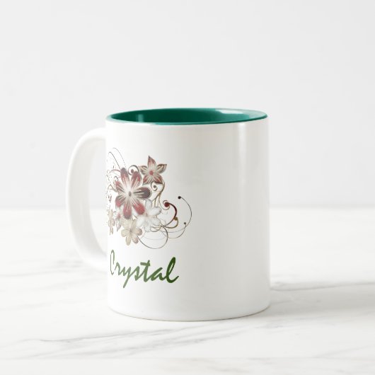 Elegant Rot und Grün Zweifarbige Tasse (Vorderseite Links)