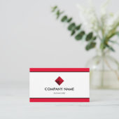 Elegant, rot und weiß visitenkarte (Stehend Vorderseite)