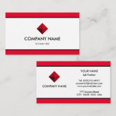 Elegant, rot und weiß visitenkarte (Vorne/Hinten)