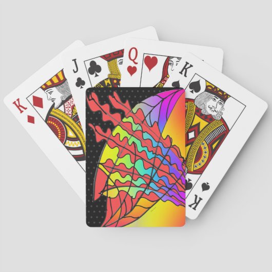 ELEGANT ROTE LEAF-FRONEN SPIELKARTEN (Rückseite)