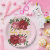 Elegant, Rote Rosen, Babydusche, Papiertücher, Tel Pappteller (Party)