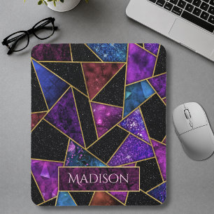 Elegant roter lila Mädchen geometrisch Mousepad