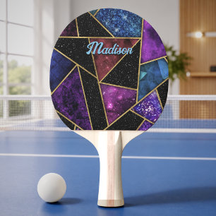 Elegant roter lila Mädchen geometrisch Tischtennis Schläger
