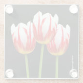 Elegant Rotes Ahornblättriges Tulips Glasuntersetzer (Rückseite)