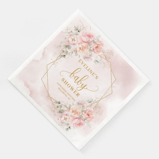 Elegant rötlich-rosa Blütenspülung Serviette (Ecke)