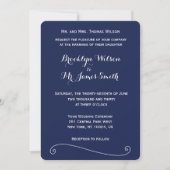 Elegant Rounded Navy Blue Wedding Einladung (Vorderseite)