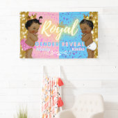 Elegant Royal African Gender Reveal Pink & Blue Banner (Insitu)