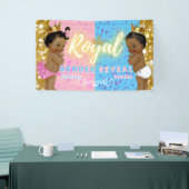 Elegant Royal African Gender Reveal Pink & Blue Banner (Messeveranstaltung)