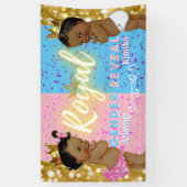 Elegant Royal African Gender Reveal Pink & Blue Banner (Vertikal)