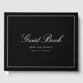 Elegant Royal Black Scripted Font Wedding Gästebuch (Vorderseite)