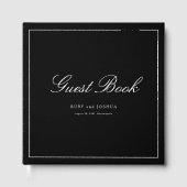 Elegant Royal Black Scripted Font Wedding Gästebuch (Vorderseite)