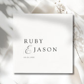 Elegant Royal Black & White Script Wedding Serviette