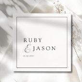 Elegant Royal Black & White Script Wedding Serviette