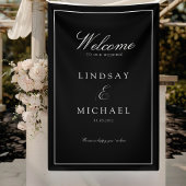 Elegant Royal Black & White Wedding Banner