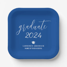 Elegant Royal Blue 2024 Graduate Graduation Party Pappteller