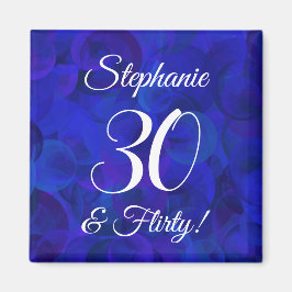 Elegant Royal Blue 30 und Kokette Geburtstagsparty Magnet