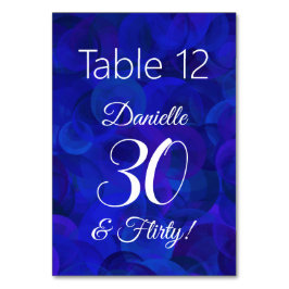 Elegant Royal Blue 30 und Kokette Geburtstagsparty Tischnummer