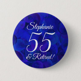 Elegant Royal Blue 55 und Remüde Rente Party Button