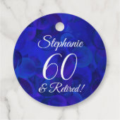 Elegant Royal Blue 60 und Rentenerwerb Geschenkanhänger (Rückseite)