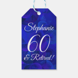 Elegant Royal Blue 60 und Rentenerwerb Geschenkanhänger