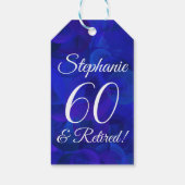 Elegant Royal Blue 60 und Rentenerwerb Geschenkanhänger (Rückseite)