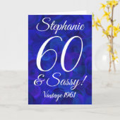 Elegant Royal Blue 60 und Sassy Birthday Karte (Gelbe Blume)