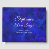 Elegant Royal Blue 60 und Sassy Birthday Party Gästebuch (Vorderseite)