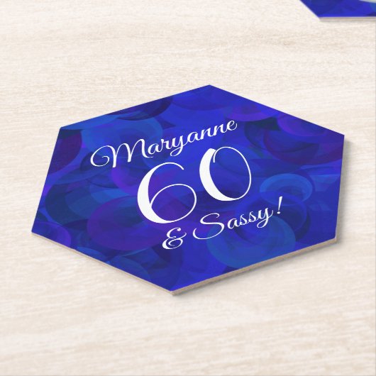 Elegant Royal Blue 60 und Sassy Birthday Party Untersetzer (angewinkelt)