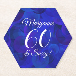 Elegant Royal Blue 60 und Sassy Birthday Party Untersetzer