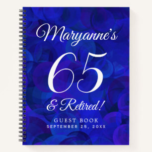 Elegant Royal Blue 65 & Remüde Rente Party Notizblock