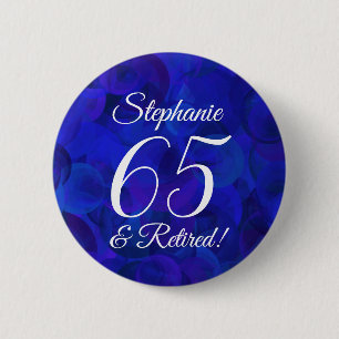 Elegant Royal Blue 65 und Remüde Rente Party Button