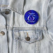 Elegant Royal Blue 65 und Remüde Rente Party Button (Beispiel)