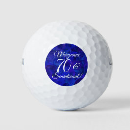 Elegant Royal Blue 70 & Sensational Birthday Party Golfball