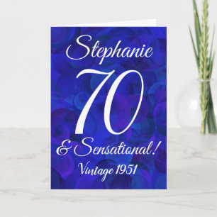Elegant Royal Blue 70 und sensationeller Geburtsta Karte