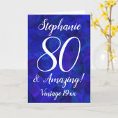 Elegant Royal Blue 80 und Phantastisch Geburtstag Karte (Gelbe Blume)