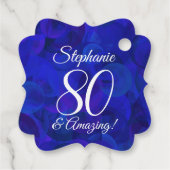 Elegant Royal Blue 80 und Phantastische Geburtstag Geschenkanhänger (Rückseite)