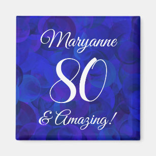 Elegant Royal Blue 80 und Phantastische Geburtstag Magnet