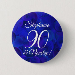 Elegant Royal Blue 90 und Nonstop Birthday Party Button