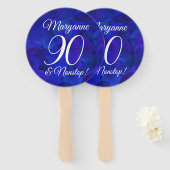 Elegant Royal Blue 90 und Nonstop Birthday Party Fächer (Vorne und Hinten)