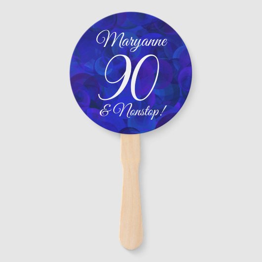 Elegant Royal Blue 90 und Nonstop Birthday Party Fächer (Vorderseite)