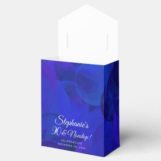 Elegant Royal Blue 90 und Nonstop Birthday Party Geschenkschachtel (Geöffnet)